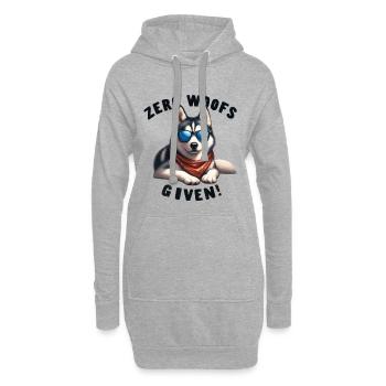 Zero Woofs reçoit un gadget cool pour le design de chien husky - Sweat-shirt à capuche long Femme - gris chiné - Devant