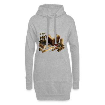 Atelier du relieur céleste - Sweat-shirt à capuche long Femme - gris chiné - Devant