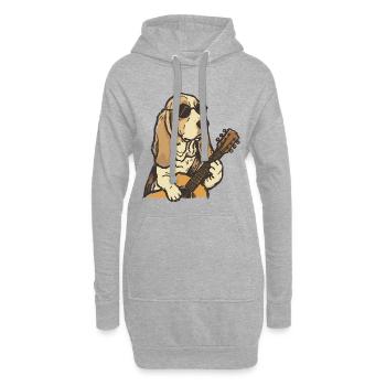 Hippy Beagle Guitar Dog - Sweat-shirt à capuche long Femme - gris chiné - Devant