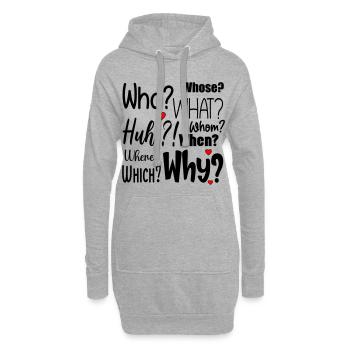 Questions d’anglais - Sweat-shirt à capuche long Femme - gris chiné - Devant