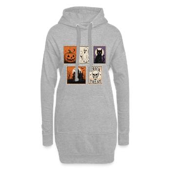 Timbres Effrayants d’Halloween - Sweat-shirt à capuche long Femme - gris chiné - Devant