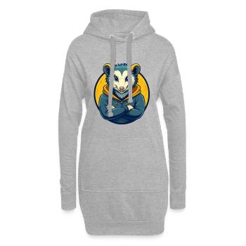 Opossum Kawaii Maskottchen Cartoon Clipart Logo Abzeichen - Hoodie-Kleid - Grau meliert - Vorne