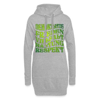 DEMOKRATIE - HALTUNG GRÜN - Hoodie-Kleid - Grau meliert - Vorne