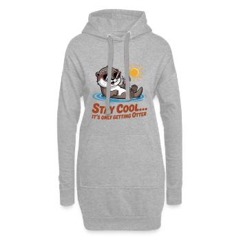 Reste calme, ça ne fait que loutre - Sweat-shirt à capuche long Femme - gris chiné - Devant