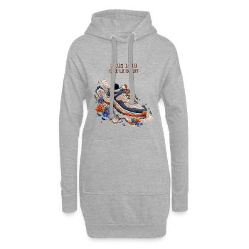 Plus loin que le bruit - Sweat-shirt à capuche long Femme - gris chiné - Devant
