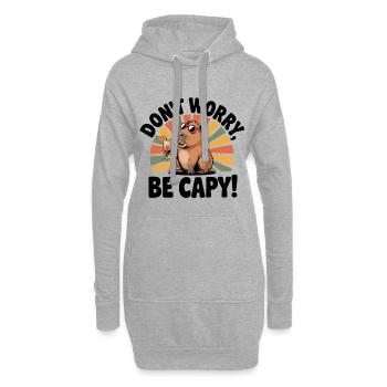 Keine Sorge, sei Capy! Seitliche Pose - Hoodie-Kleid - Grau meliert - Vorne
