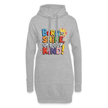 Geboren, um zu strahlen, einzigartig! - Hoodie-Kleid - Grau meliert - Vorne