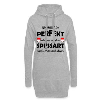 Rote Spessart Schildformen mit Weißzacken - Hoodie-Kleid - Grau meliert - Vorne