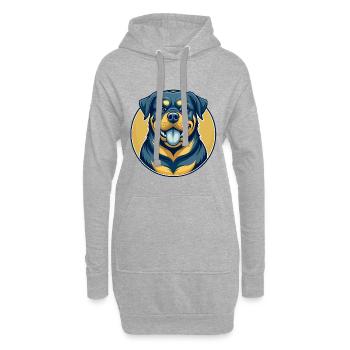 Rottweiler Hund Kawaii Maskottchen Cartoon Clipart Logo - Hoodie-Kleid - Grau meliert - Vorne