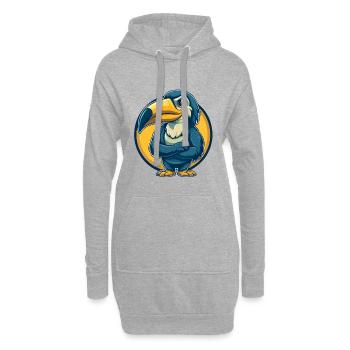Toucan Kawaii Maskottchen Cartoon Clipart Logo Abzeichen - Hoodie-Kleid - Grau meliert - Vorne