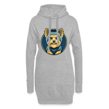 Yorkshire Terrier Hund Kawaii Cartoon Clipart Logo - Hoodie-Kleid - Grau meliert - Vorne