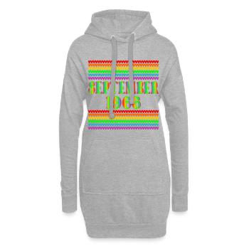 Rainbow - 60e anniversaire, septembre 1966 - Sweat-shirt à capuche long Femme - gris chiné - Devant