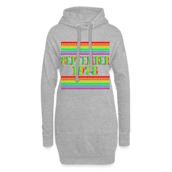 Septembre 1976, 50e anniversaire Regenbogen - Sweat-shirt à capuche long Femme - gris chiné - Devant
