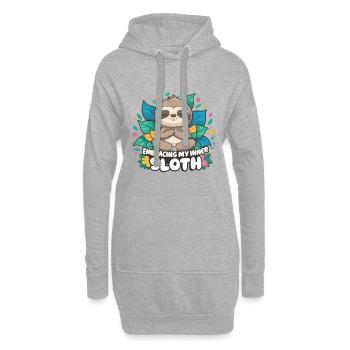 Embracing My Inner_Sloth - Hoodie Dress - heather grey - Front