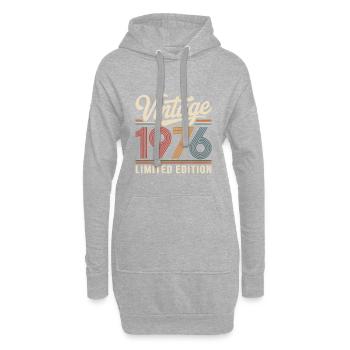 Originaler Vintage-Retro-Geburtstag von 1976 - Hoodie-Kleid - Grau meliert - Vorne