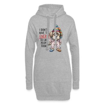 Design drôle de chien endormi - Sweat-shirt à capuche long Femme - gris chiné - Devant