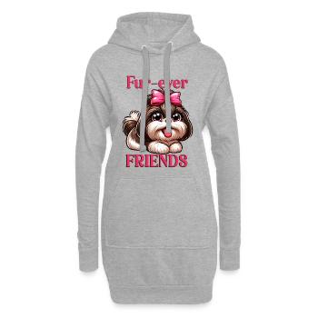 Amis de poils Mignonne Shih Tzu, fille mignonne - Sweat-shirt à capuche long Femme - gris chiné - Devant