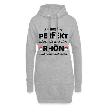 Doppelrote Rhön Zacken auf Schwarz - Hoodie-Kleid - Grau meliert - Vorne