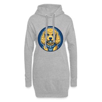 Logo clipart de la mascotte de Kawaii - Sweat-shirt à capuche long Femme - gris chiné - Devant