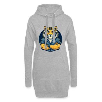 Logo clipart de personnage de dessin animé Mascotte Tiger Kawaii - Sweat-shirt à capuche long Femme - gris chiné - Devant