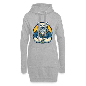 Polar Bear Kawaii Maskottchen-Cartoon-Clipart-Logo - Hoodie-Kleid - Grau meliert - Vorne