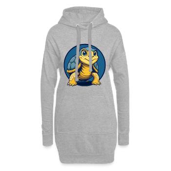 Turtle Kawaii Mascot Cartoon Clipart Logo Badge - Hoodie Dress - heather grey - Front