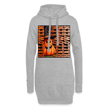 Citrouille d’Halloween - Sweat-shirt à capuche long Femme - gris chiné - Devant