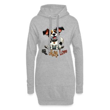 Assieds-toi Reste Aime Jack Russell Vie de chiot - Sweat-shirt à capuche long Femme - gris chiné - Devant
