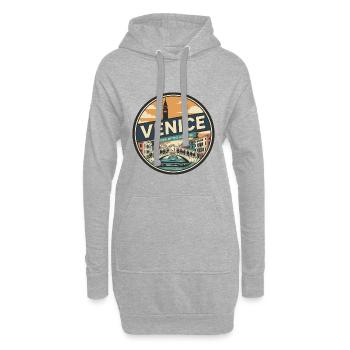 Retro Venice Rialto Bridge Gondelabzeichen - Hoodie-Kleid - Grau meliert - Vorne