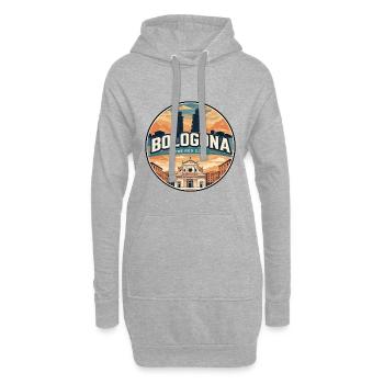 Retro Bologna Piazza Maggiore Abzeichen - Hoodie-Kleid - Grau meliert - Vorne
