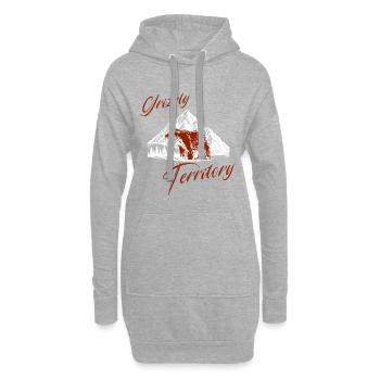 Aventure vintage d’ours du territoire des grizzlis - Sweat-shirt à capuche long Femme - gris chiné - Devant