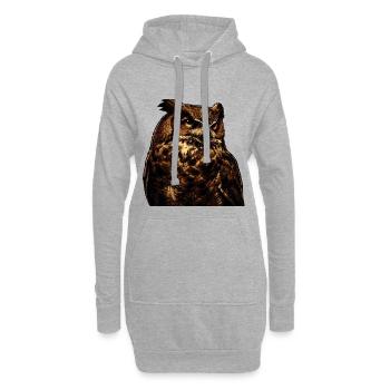 Wächter Eule - Hoodie-Kleid - Grau meliert - Vorne