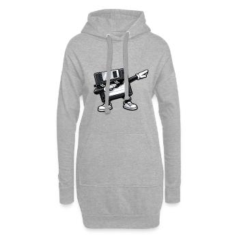 Dabbing Floppy Disk - Hoodie-Kleid - Grau meliert - Vorne