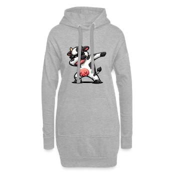 Dabbing Kuh - Hoodie-Kleid - Grau meliert - Vorne