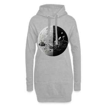Mondhälfte: Mensch und Raumfahrt - Hoodie-Kleid - Grau meliert - Vorne
