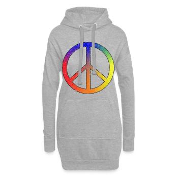 Frieden in Regenbogenfarben - Hoodie-Kleid - Grau meliert - Vorne
