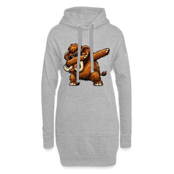 Dabbing Mammut - Hoodie-Kleid - Grau meliert - Vorne