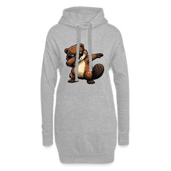 Dabbing Beaver - Hoodie Dress - heather grey - Front