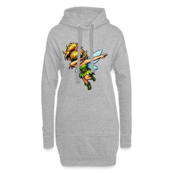 Dabbing Weibliche Fee - Hoodie-Kleid - Grau meliert - Vorne