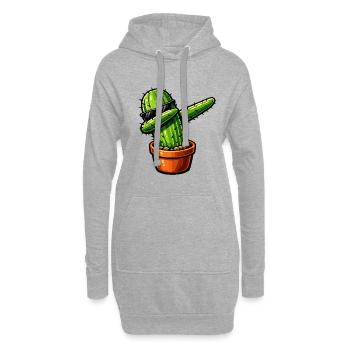 Dabbing Kaktus - Hoodie-Kleid - Grau meliert - Vorne
