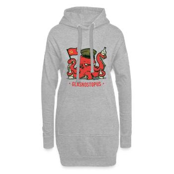 Soviet Octopus Glasnostopus - Hoodie Dress - heather grey - Front