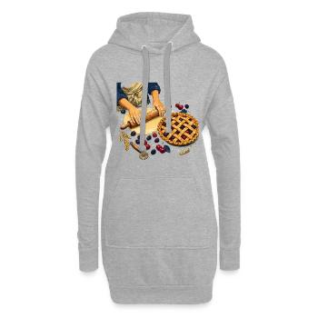 Rustikaler Fruchtkuchen - Hoodie-Kleid - Grau meliert - Vorne
