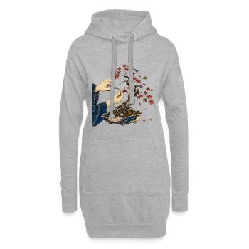 Zen-Bonsai-Fingerarbeit - Hoodie-Kleid - Grau meliert - Vorne