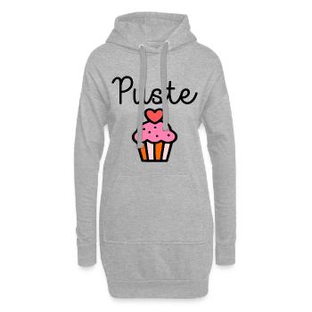 Pustekuchen - Kuchen Pusten - Hoodie-Kleid - Grau meliert - Vorne