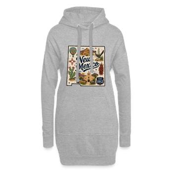 New Mexico Land of Enchantment Vintage-Aufkleber - Hoodie-Kleid - Grau meliert - Vorne