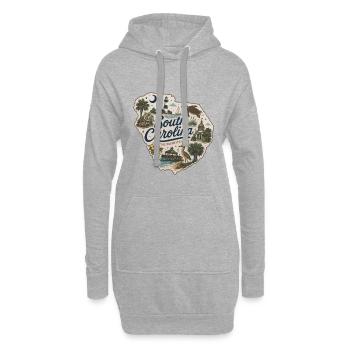 Autocollant vintage Palmetto State de Caroline du Sud - Sweat-shirt à capuche long Femme - gris chiné - Devant