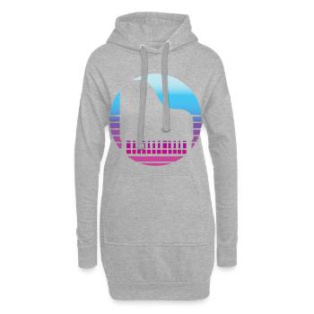 Cadeau pour musicien piano piano : idée cadeau - Sweat-shirt à capuche long Femme - gris chiné - Devant