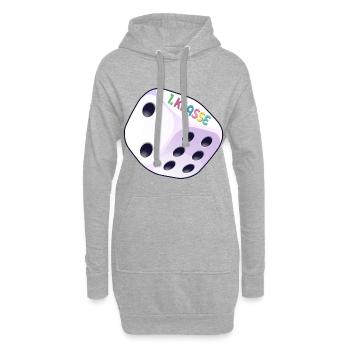 Würfel, 1. Klasse 2026 - Hoodie-Kleid - Grau meliert - Vorne