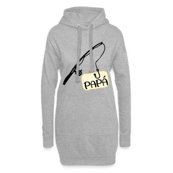 Spanischer Fischer, Papa - Hoodie-Kleid - Grau meliert - Vorne
