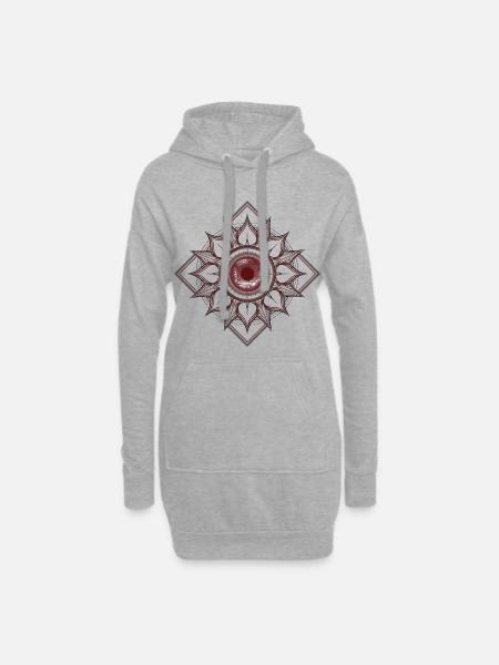 Verdant Oracle (Red) - Hoodie-Kleid - Grau meliert